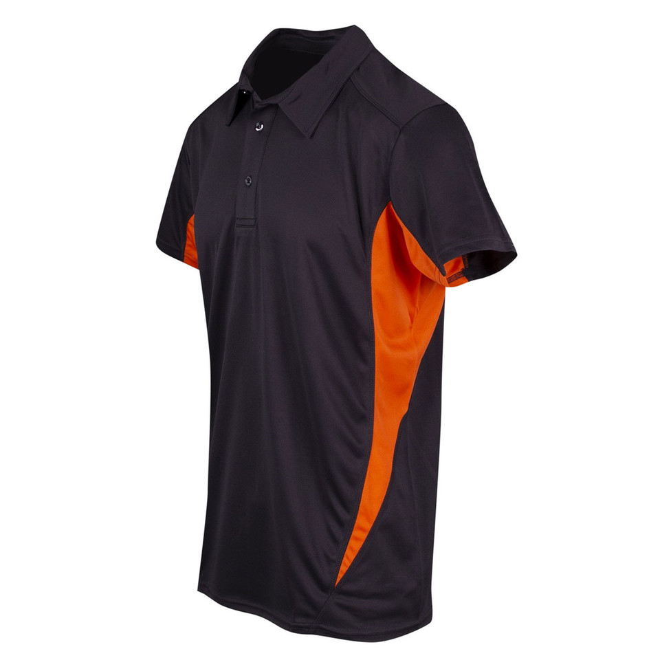 Wholesale Sports Polo Uniform | Charcoal Grey+Orange