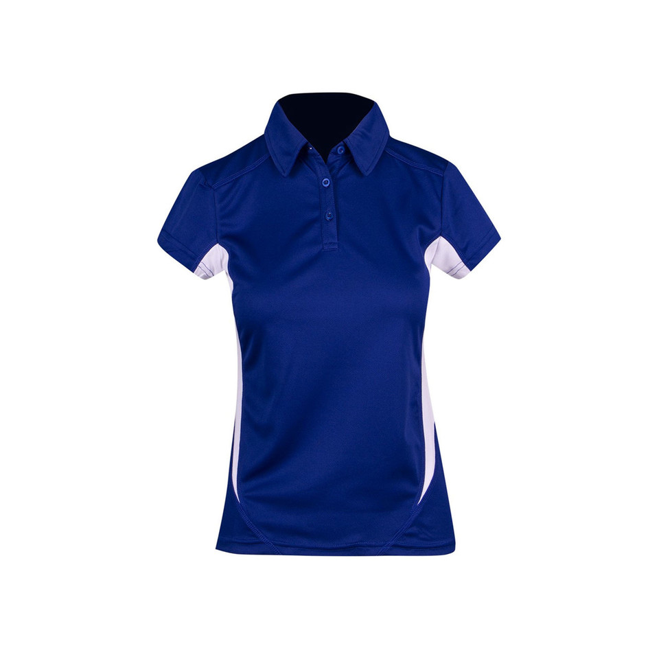 Buy Ladies Quick Dry Polo Shirt | Royal+White