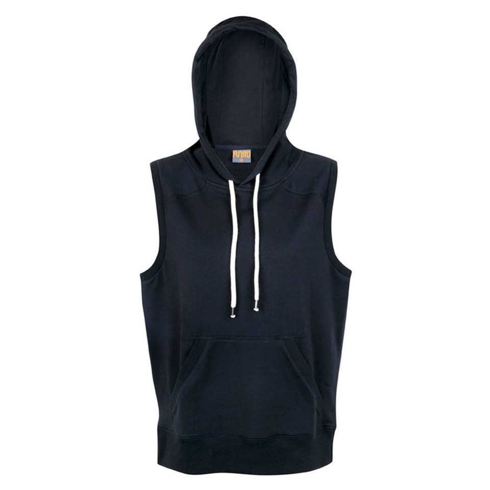 Wholesale Ladies Heather Hoodie Tank | Plain Black