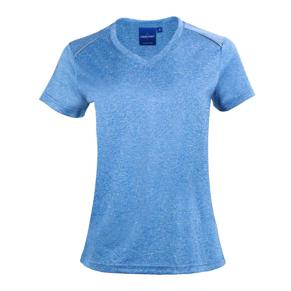 Royal HACKETT Ladies Quick Dry T-Shirt featuring reflective silver piping for enhanced visibility, breathable moisture-wicking fabric, and a contoured feminine fit for active work and night running.