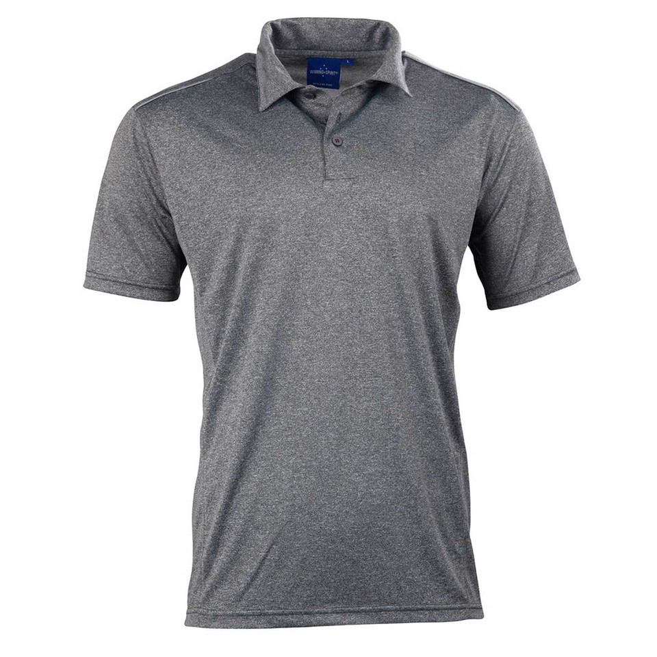 Charcoal Hackett Men's Quick Dry Polo Shirt with Reflective Piping, a moisture-wicking safety polo ideal for work uniforms or active wear.