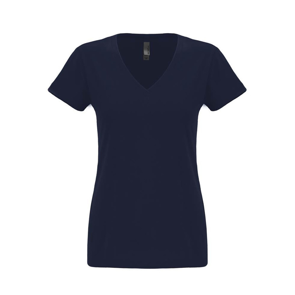 SUEDED | Women Sueded V Neck Tshirt - Mid Navy