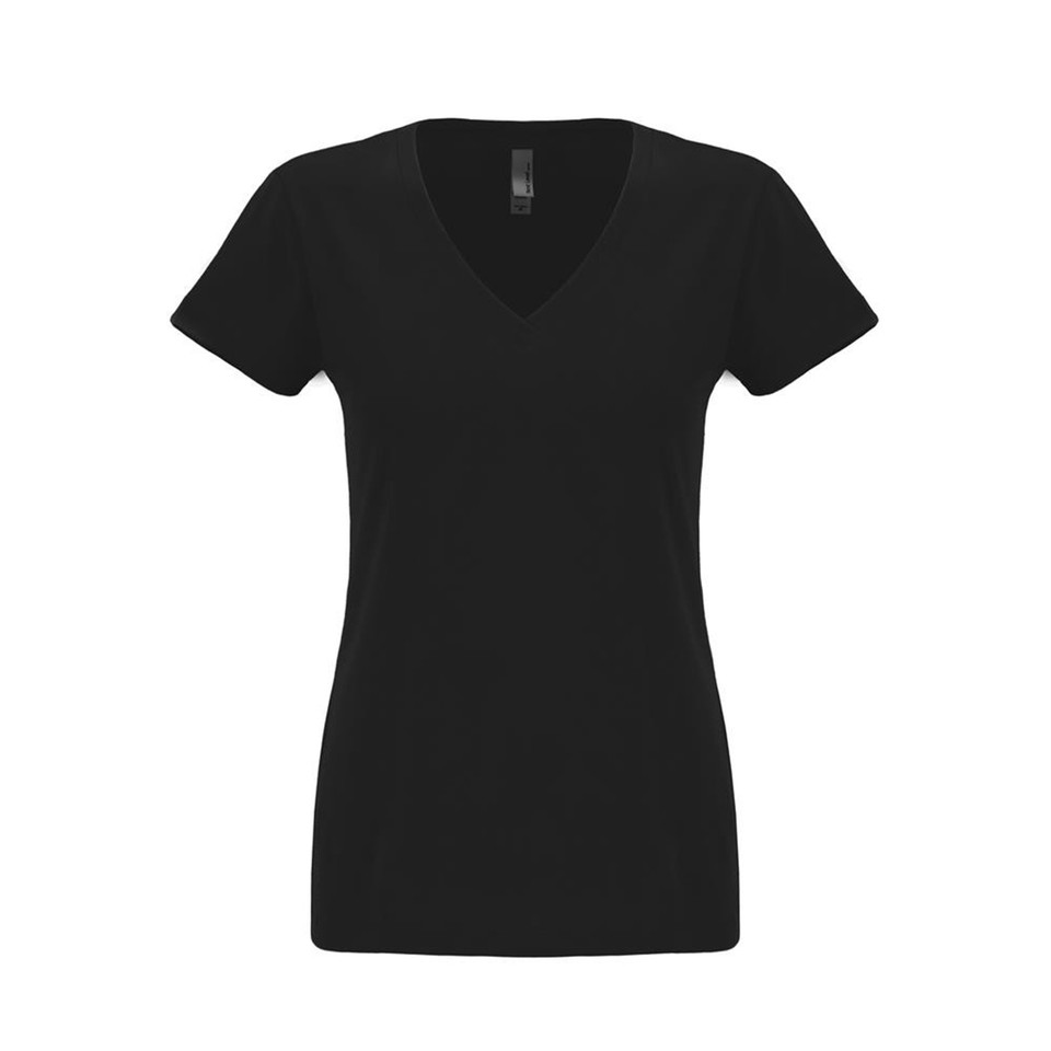 SUEDED | Women Sueded V Neck Tshirt - Black