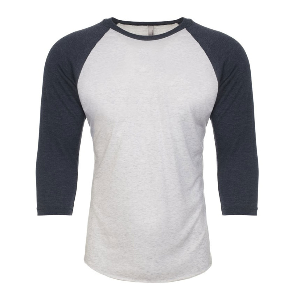 Tri-Blend 3/4 Sleeve Raglan Tshirt | indigo+heather white Tri-Blend 3/4 Sleeve Raglan Tshirt | indigo+heather white