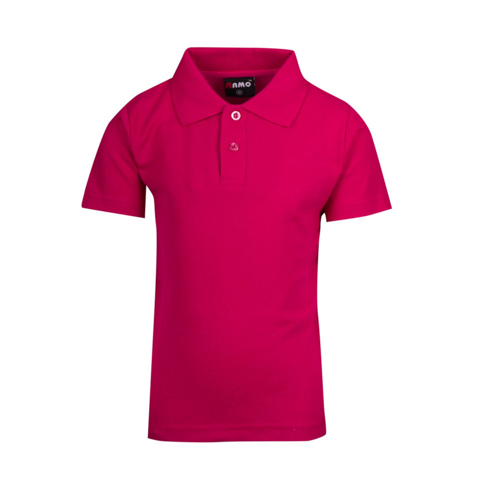 wholesale plain Kids Polo Hot Pink