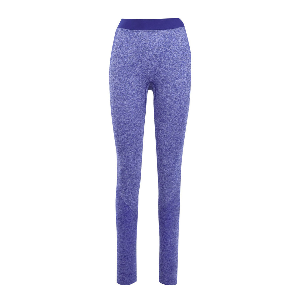Purple marl seamless leggings with contrast waistband in full length activewear style