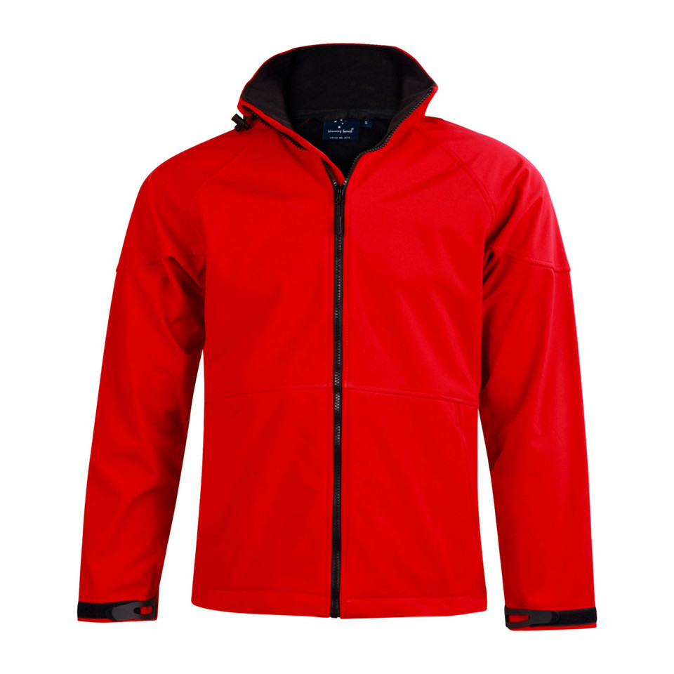 Water/wind Resistant Kids Soft Shell Jacket | red+black