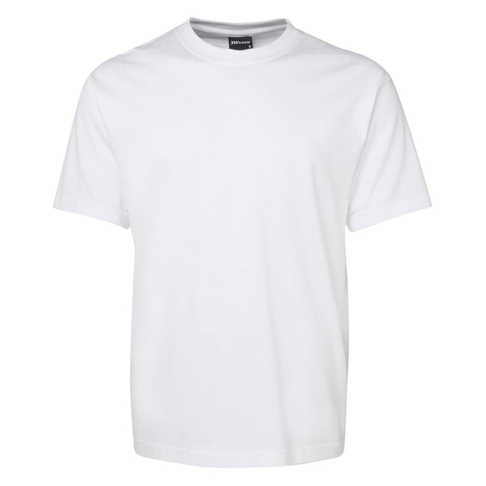 White kids crew neck cotton t-shirt with grey contrast neck tape and short sleeves