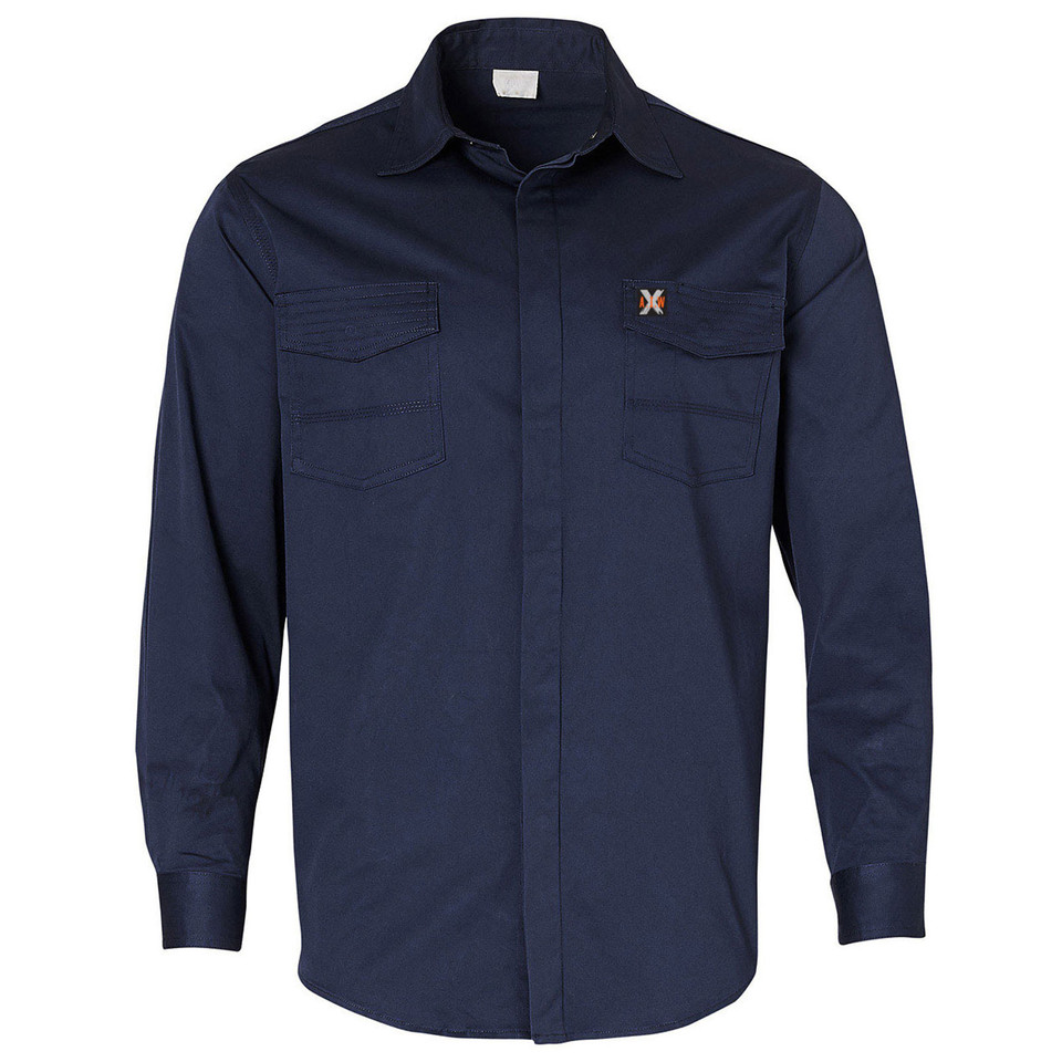 Navy | Buy Mens Stretch Work Shirts Online