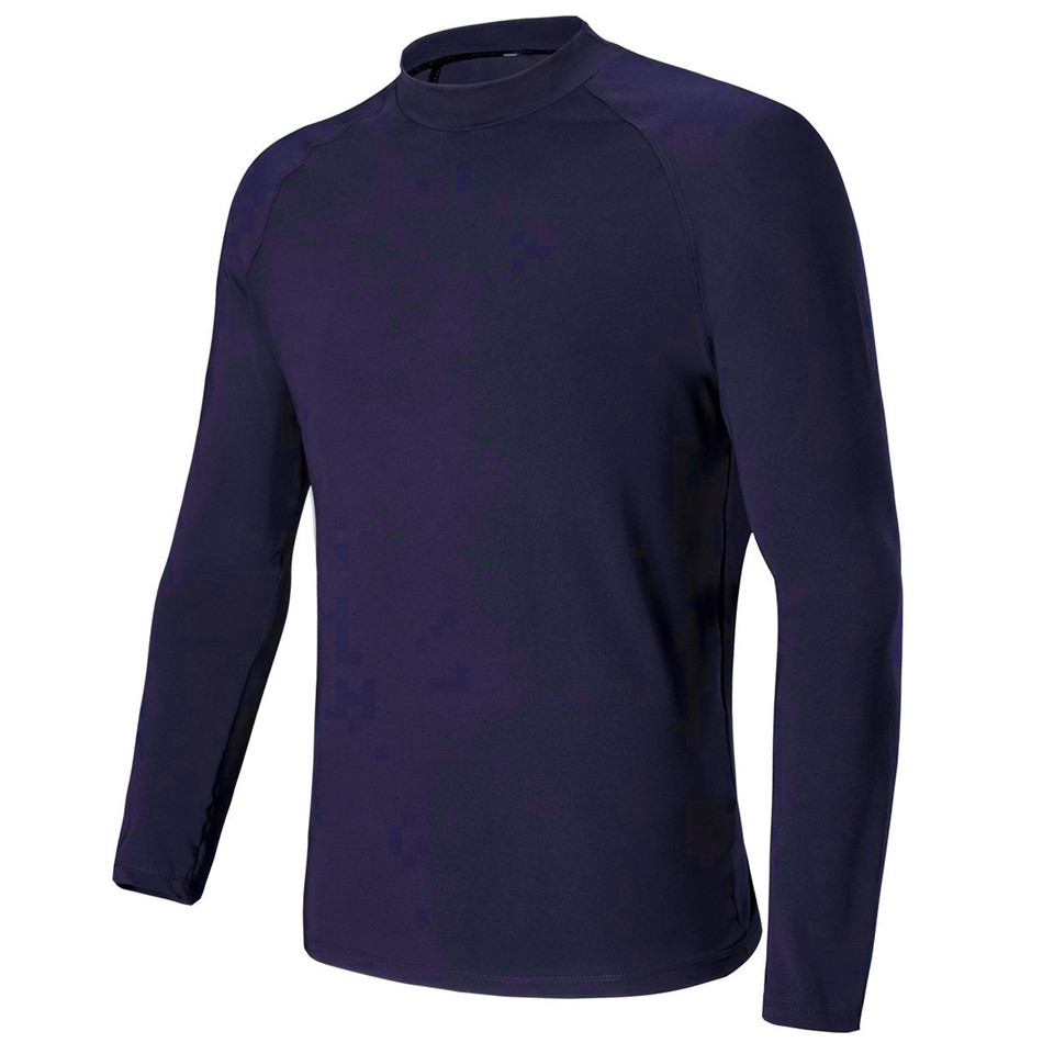 Navy long sleeve rashie with crew neck and raglan sleeves