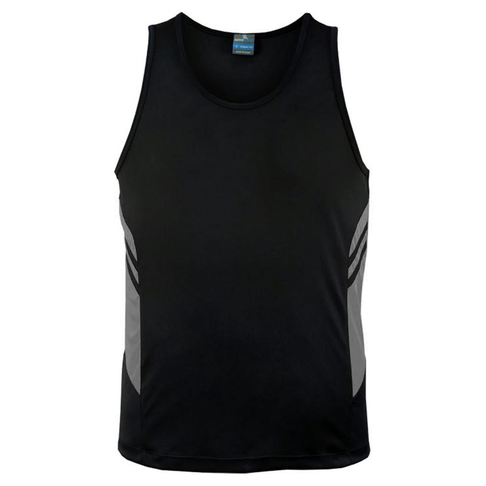 Black+Ash | Plain Childrens Sports Contrast Singlet