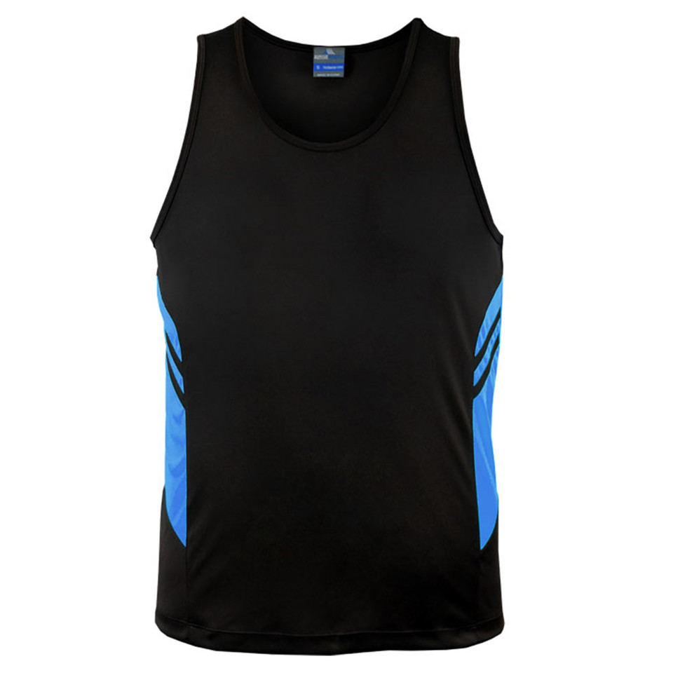 Black+Cyan  | Bulk Buy Kids Sports Team Singlet