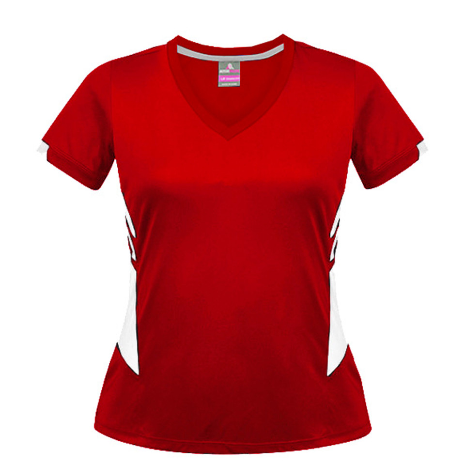 Red+White | Plain Ladies Sports Contrast Tshirt  Red+White | Plain Ladies Sports Contrast Tshirt