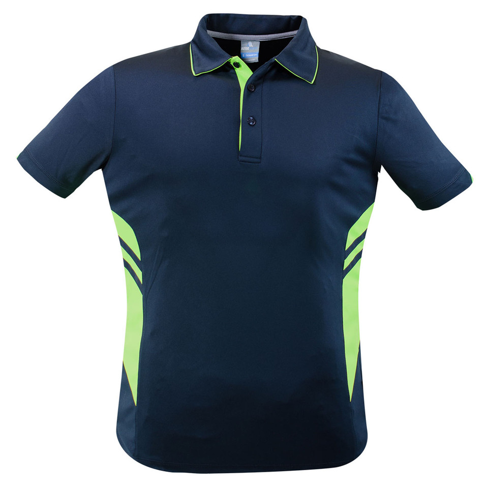 Navy+Neon Green | Plain Mens Sports Polo Shirts Navy+Neon Green | Plain Mens Sports Polo Shirts