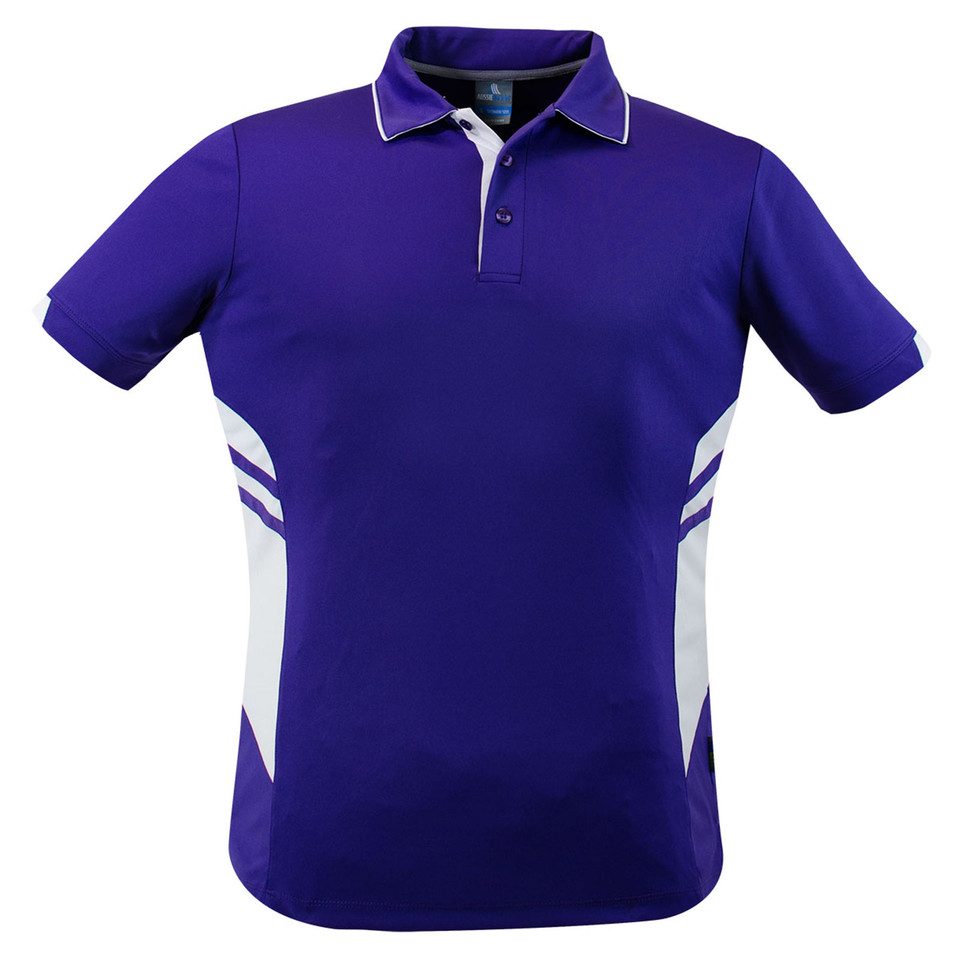 Purple+White |  Blank Mens Contrast Sports Polo Shirt Purple+White |  Blank Mens Contrast Sports Polo Shirt
