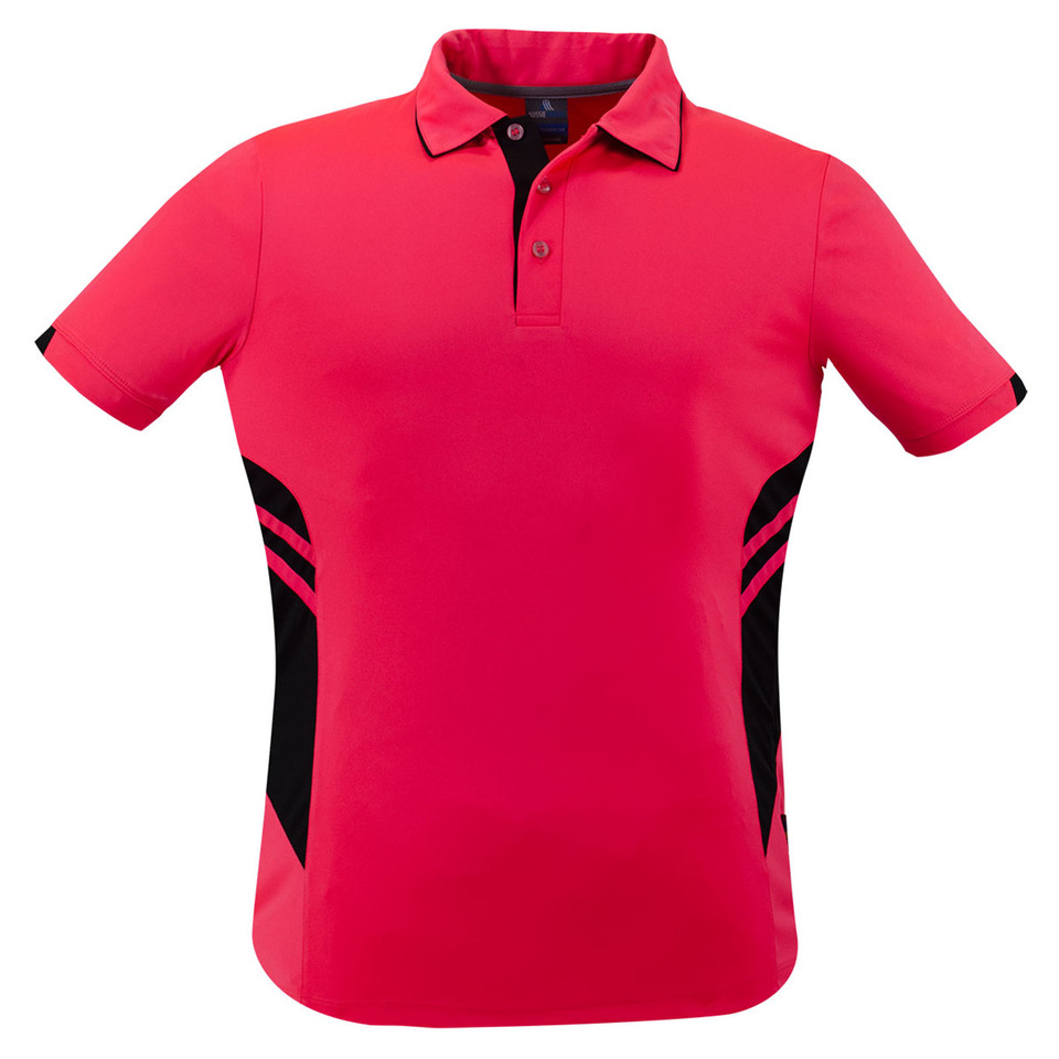 neon pink+black | Plain Mens Team Sports Polo Shirt neon pink+black | Plain Mens Team Sports Polo Shirt