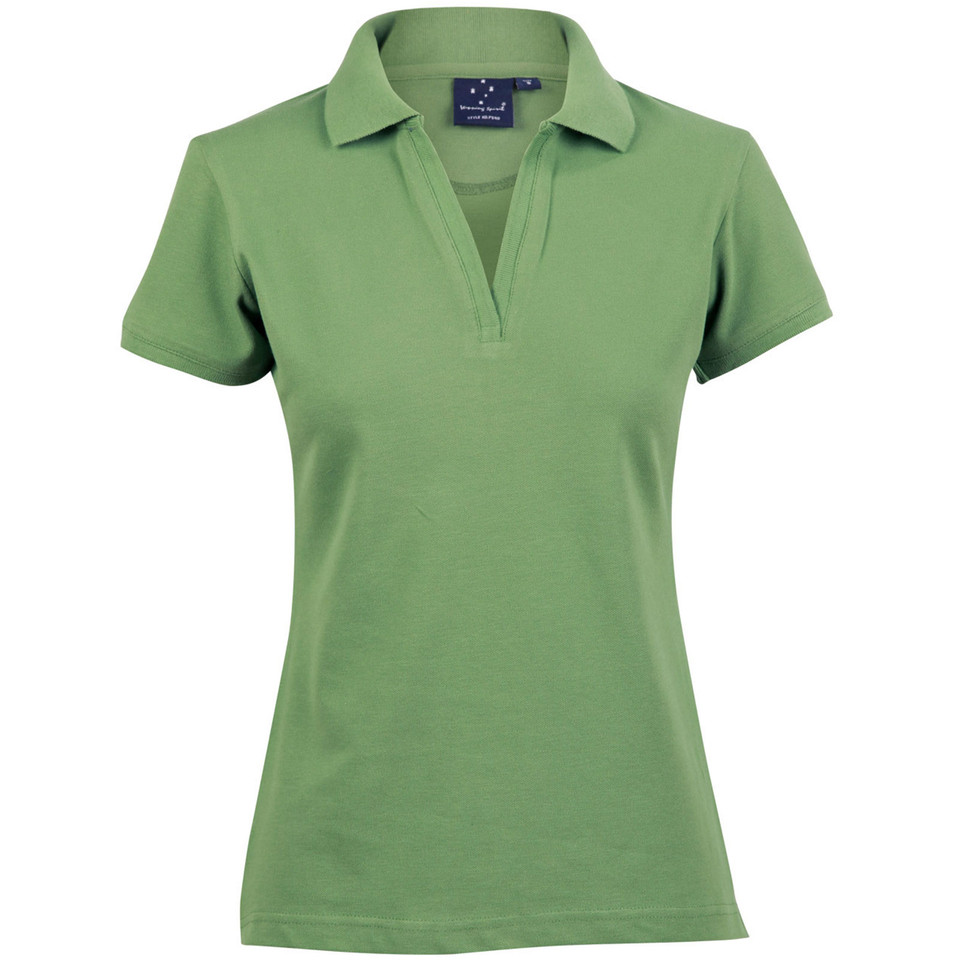 Green | Bulk Buy Button-Less Short Sleeve Cotton Polo Green | Bulk Buy Button-Less Short Sleeve Cotton Polo