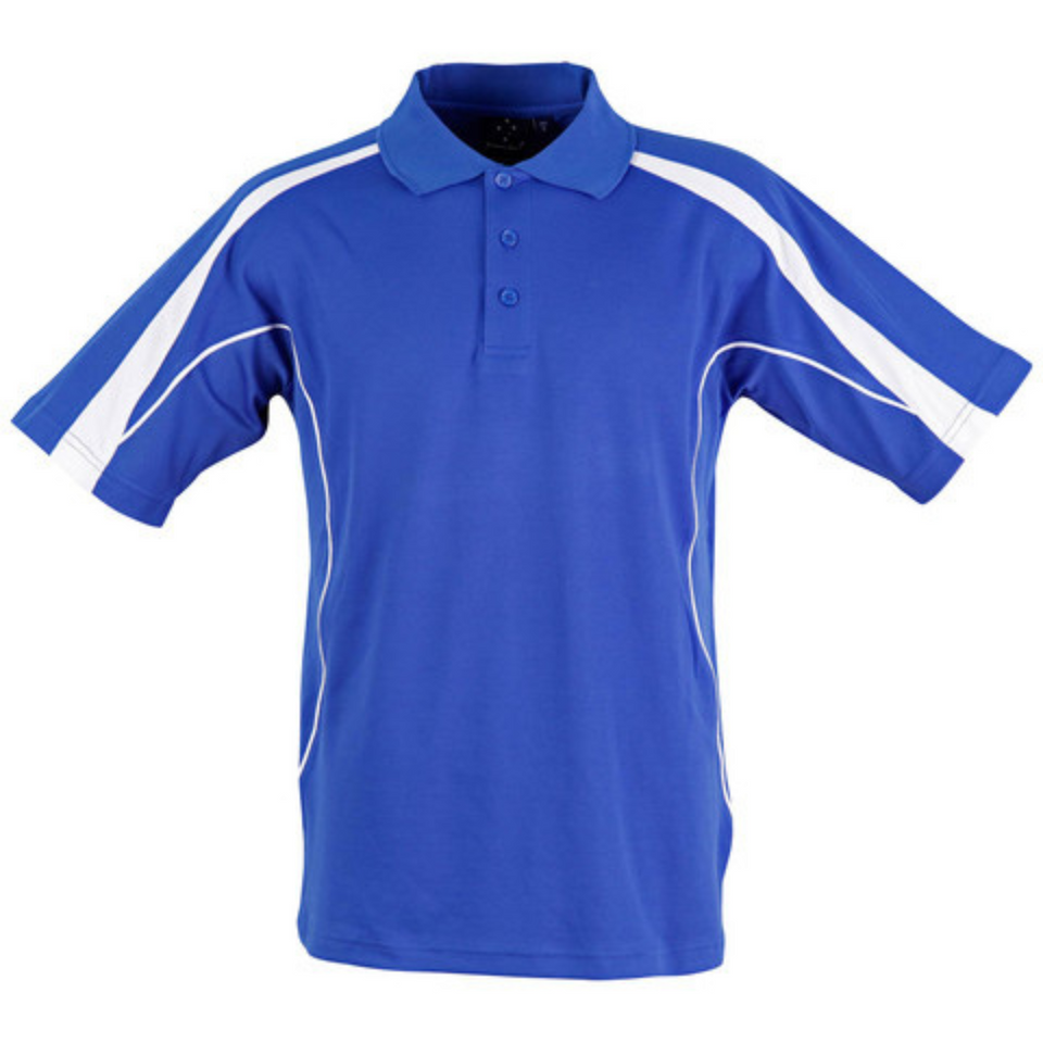 Royal + White Loyal Men's Truedry Contrast Sport Polo Shirt, a quick-dry, moisture-wicking top ideal for team uniforms, golf, or activewear.