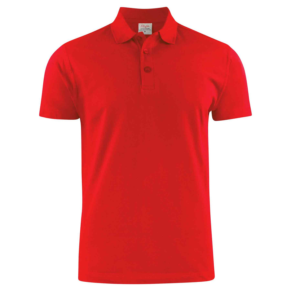 Red HEADY Men's 100% Cotton Pique Polo Shirt, a breathable and durable knit top ideal for corporate uniforms, business casual wear, or everyday use.