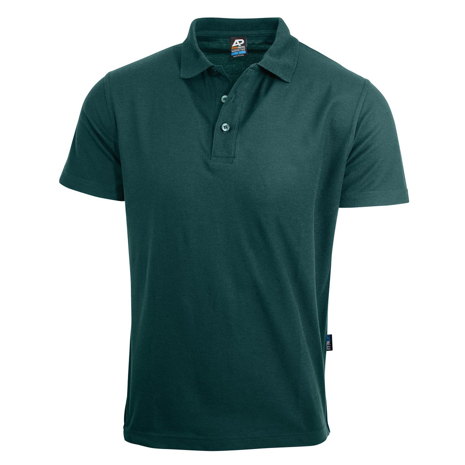 Bottle Green Hawkins Kids Easy Care Poly Cotton Polo Shirt, a durable, wrinkle-resistant top ideal for everyday school uniforms or casual wear.