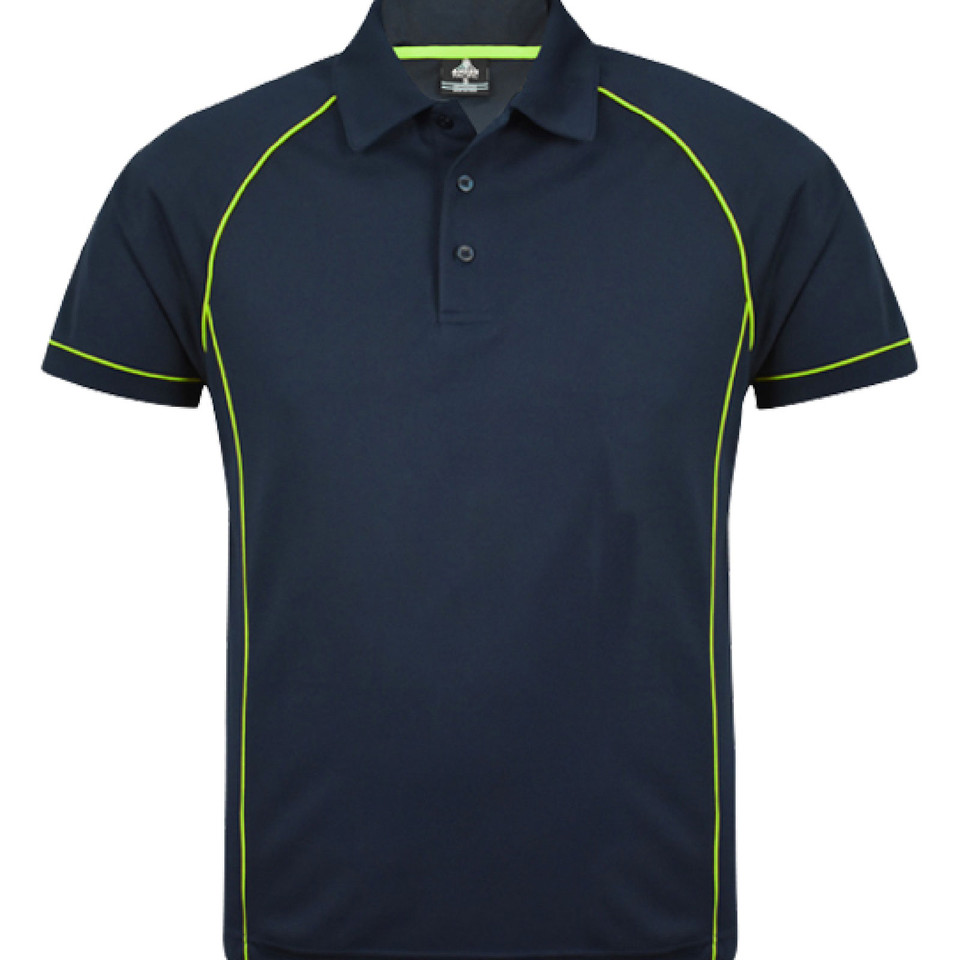 Navy+Green | Bulk Buy Plain Piping Sports Polo Shirts