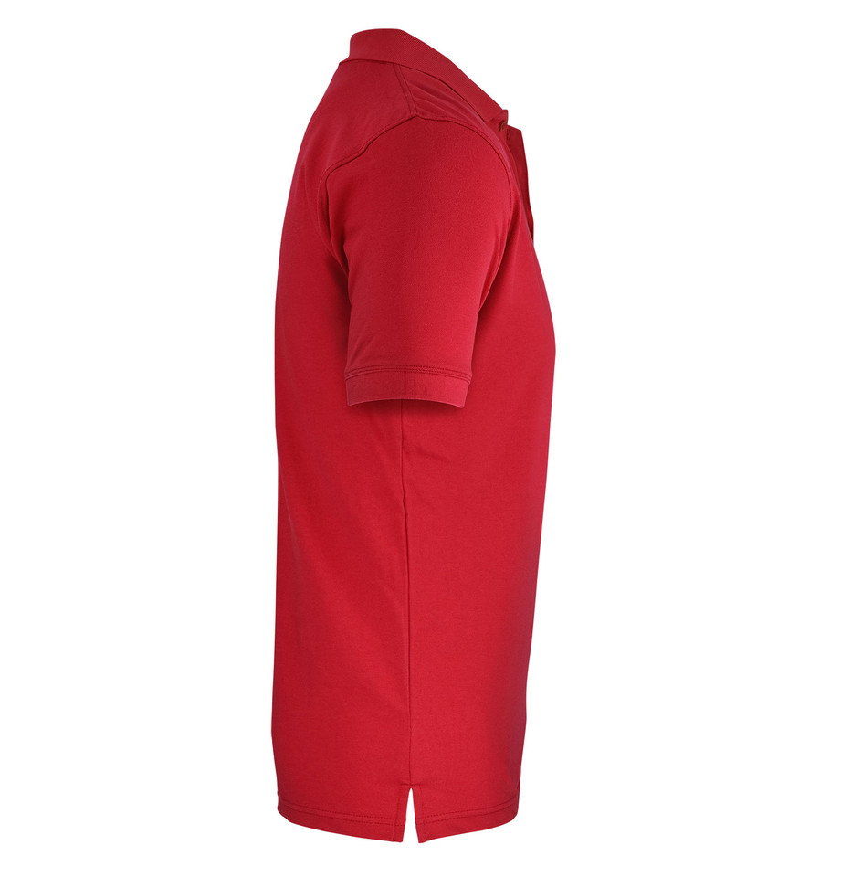 Red Plain Connect men's short-sleeve polo shirt, made from cotton stretch pique knit fabric, ideal for corporate, casual, and uniform embroidery.