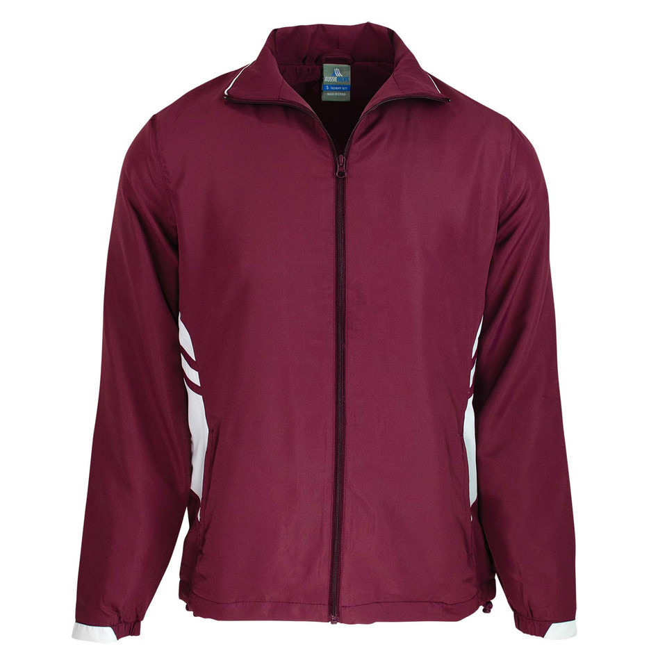 Maroon+White | Plain Kids Contrast Sports TrackTop Maroon+White | Plain Kids Contrast Sports TrackTop