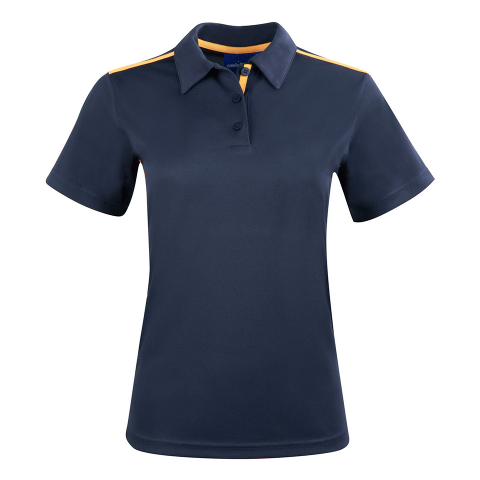 Navy+Gold | Shop Quick Dry Ladies Contrast Polo Shirts