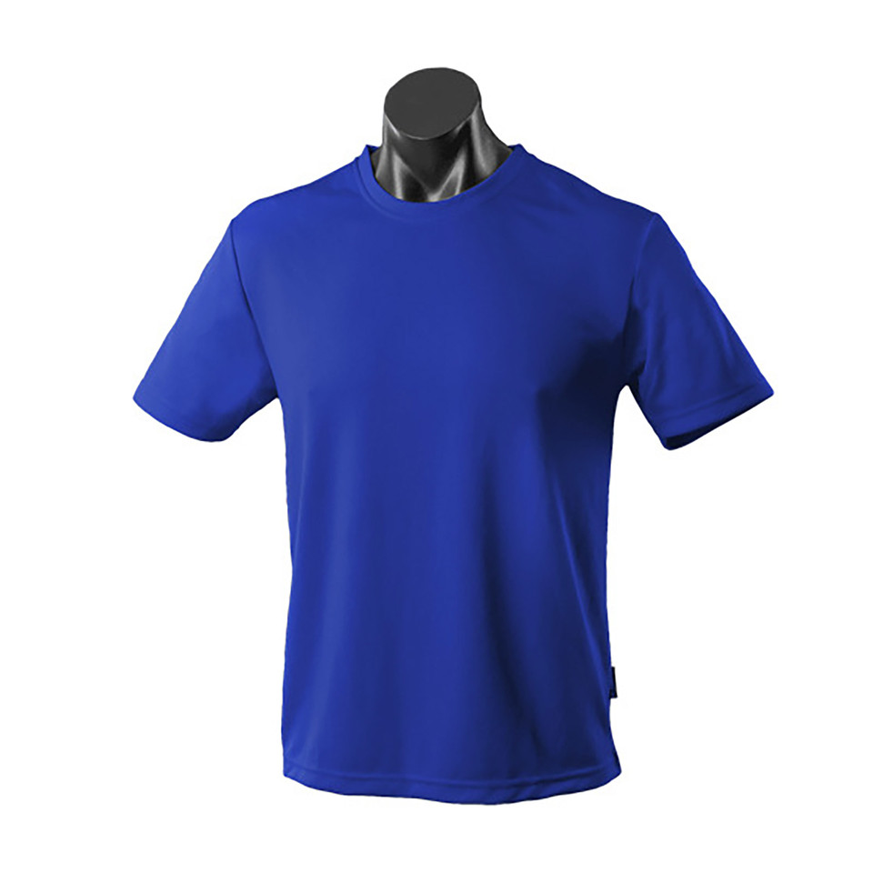 Royal Badger Kids plain short sleeve t-shirt in quick-dry mini waffle knit polyester, perfect for sportswear and school team uniforms.