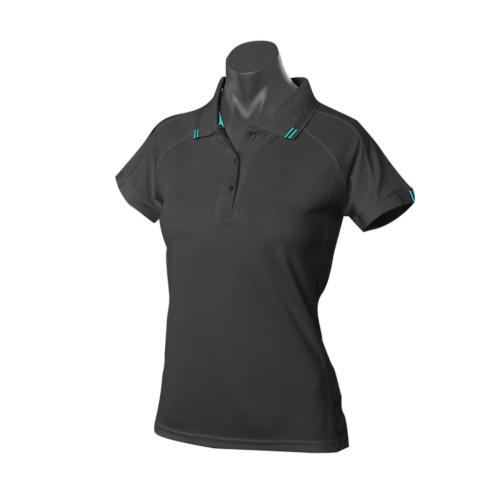 Black+Teal | Buy Womens Plain DriWear Polo Shirts Online