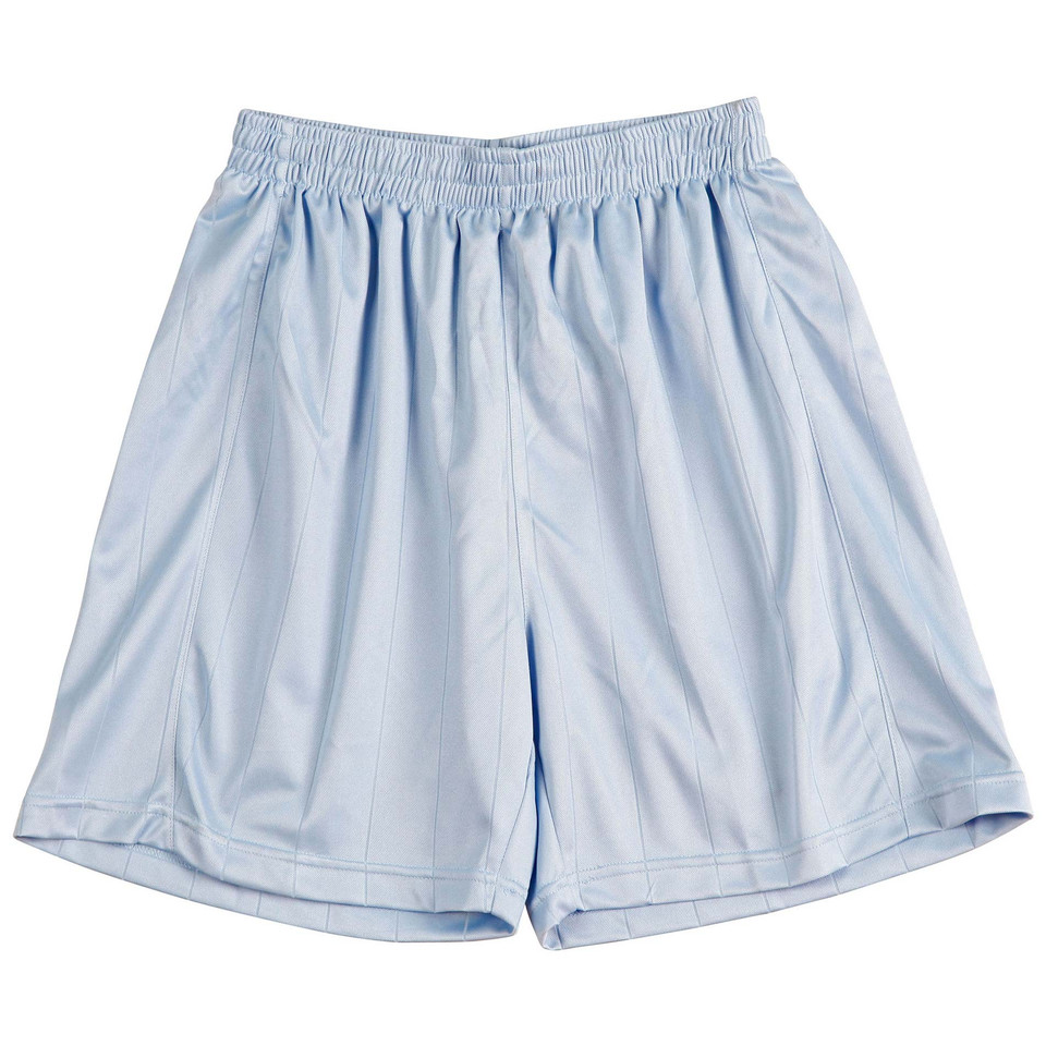 Pale blue CoolDry jersey soccer shorts with elasticated waistband and relaxed fit