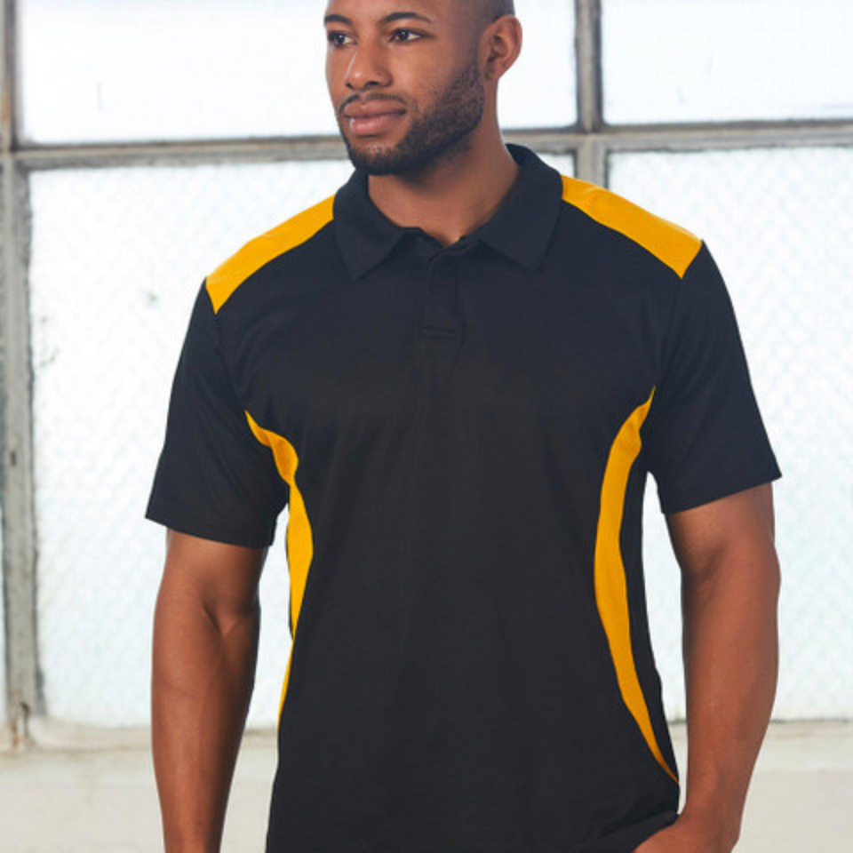 Secret men's quick-dry TrueDry mesh short sleeve polo shirt with contrast piping, featuring moisture-wicking and anti-bacterial properties for team wear and corporate uniforms.