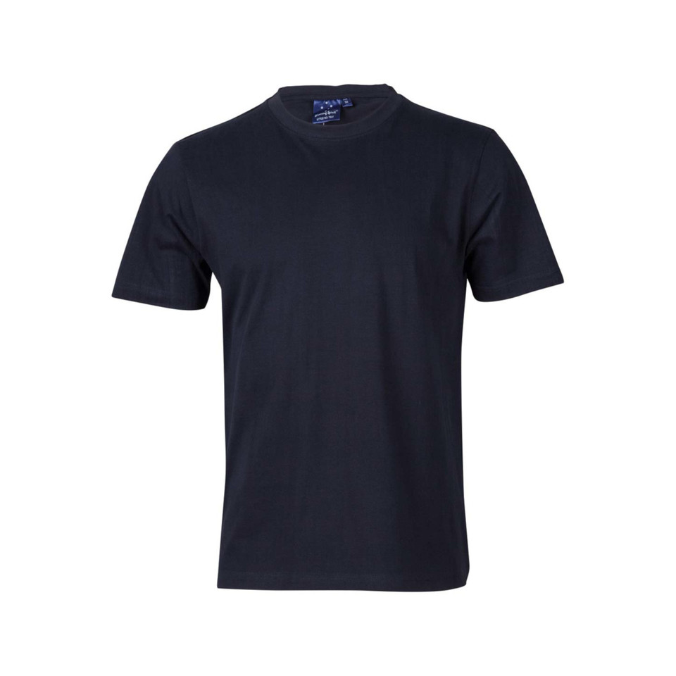 Navy BRAVE Kids Plain T-Shirt, a 100% combed cotton jersey tee with a semi-fitted cut, perfect for school uniforms, bulk screen printing, or embroidery.