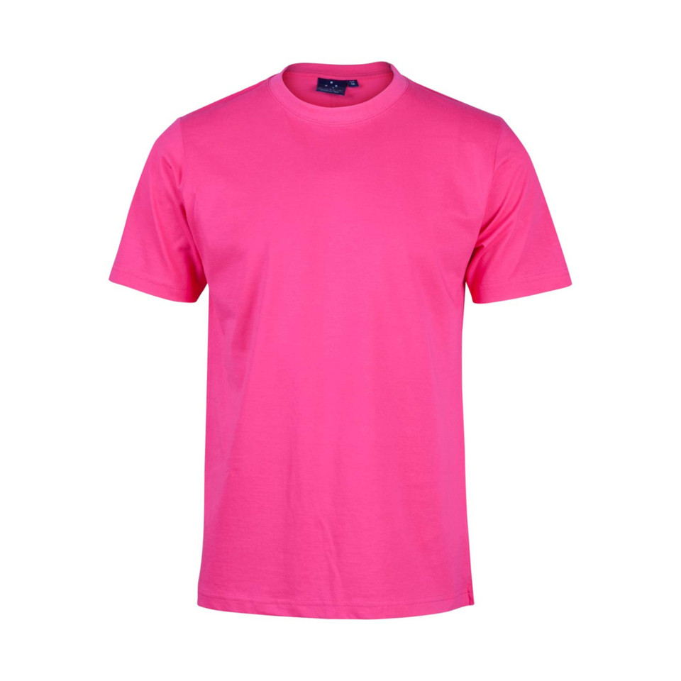 Fuchsia BRAVE Kids Plain T-Shirt, a 100% combed cotton jersey tee with a semi-fitted cut, perfect for school uniforms, bulk screen printing, or embroidery.
