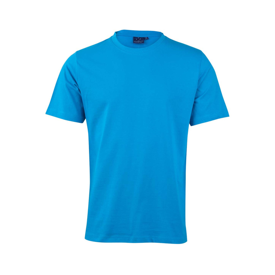 Cyan BRAVE Kids Plain T-Shirt, a 100% combed cotton jersey tee with a semi-fitted cut, perfect for school uniforms, bulk screen printing, or embroidery.