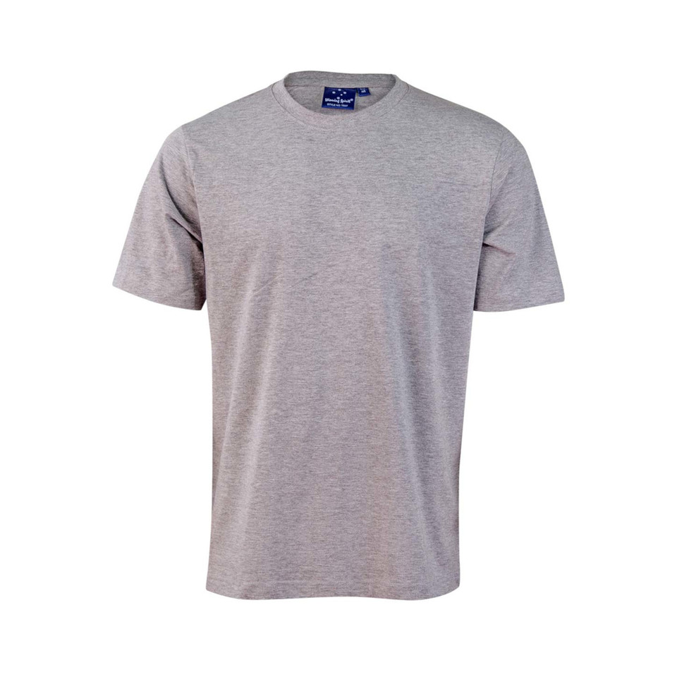 Grey BRAVE Kids Plain T-Shirt, a 100% combed cotton jersey tee with a semi-fitted cut, perfect for school uniforms, bulk screen printing, or embroidery.