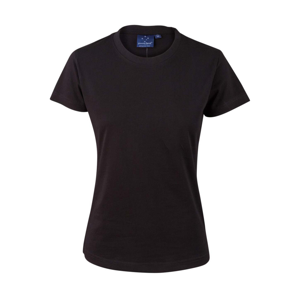 Black | 100% Cotton Semi Fitted Ladies Plain Tshirt