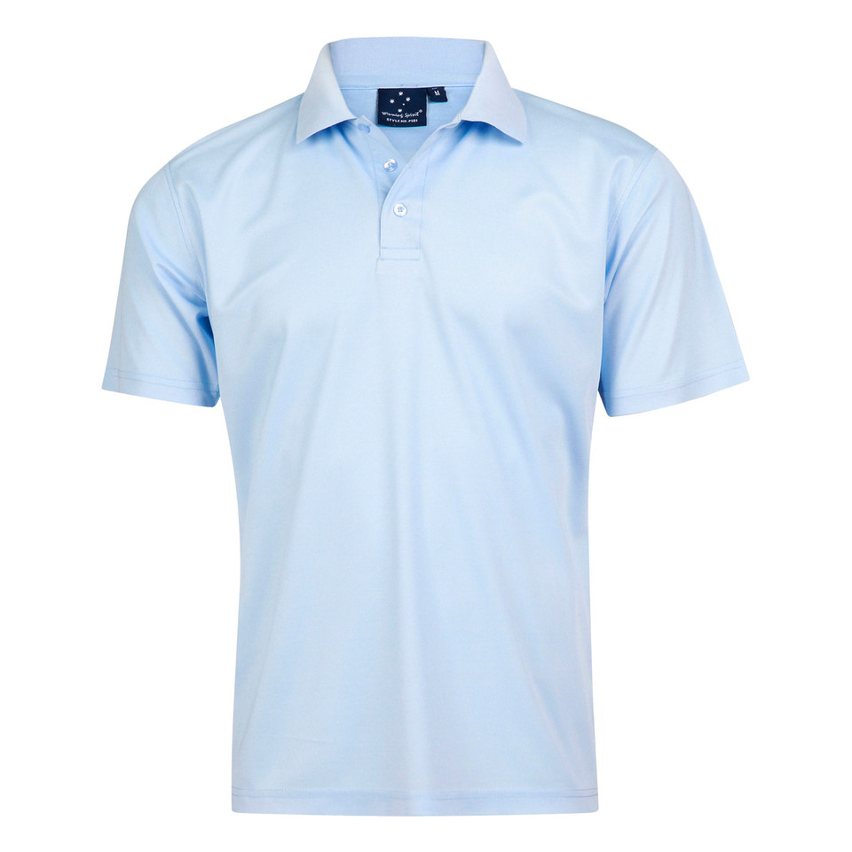 Light sky blue CoolDry polo shirt with collar and button placket for kids