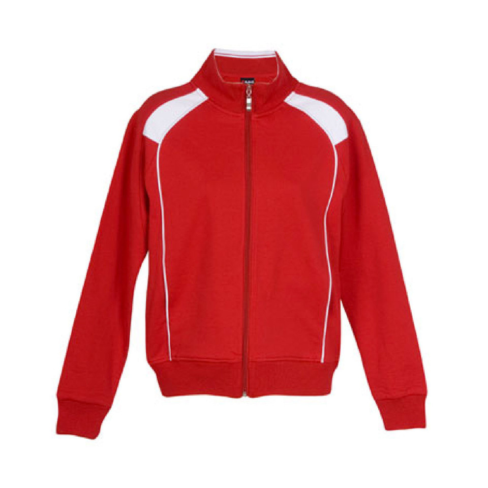 Plain Ladies/Junior Track Jacket Red + White