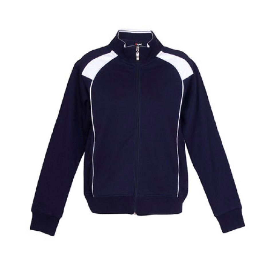 Wholesale Plain Womens/Junior Track Jacket Navy + White