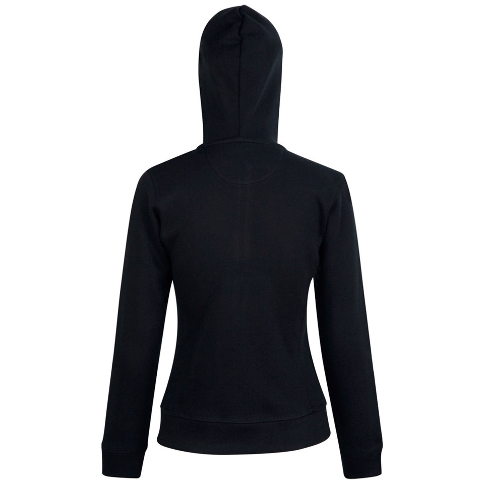 Black Mortal Ladies Wind Cold Proof Fleece Hoodie Jacket, a warm, wind-resistant thermal jacket ideal for cold weather outdoor activities or work.
