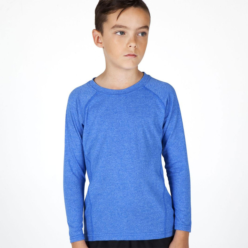 NASH Kids Plain Heather Long Sleeve T-Shirt, a soft cotton-blend tee for children with a heathered fabric finish, perfect for layering or comfortable casual wear.