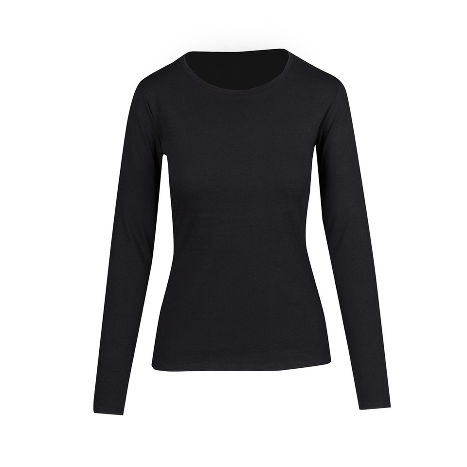 Plain Ladies Long Sleeve T-shirts | Black