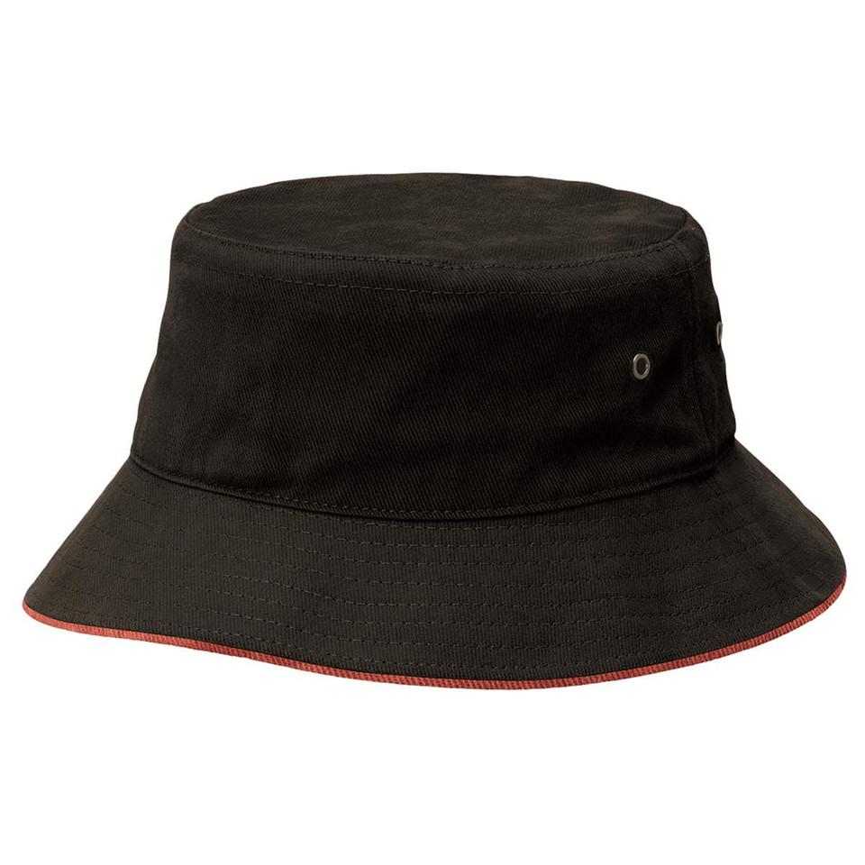 BLACK+RED | Heavy Cotton Sandwich Brim Bucket Hat BLACK+RED | Heavy Cotton Sandwich Brim Bucket Hat