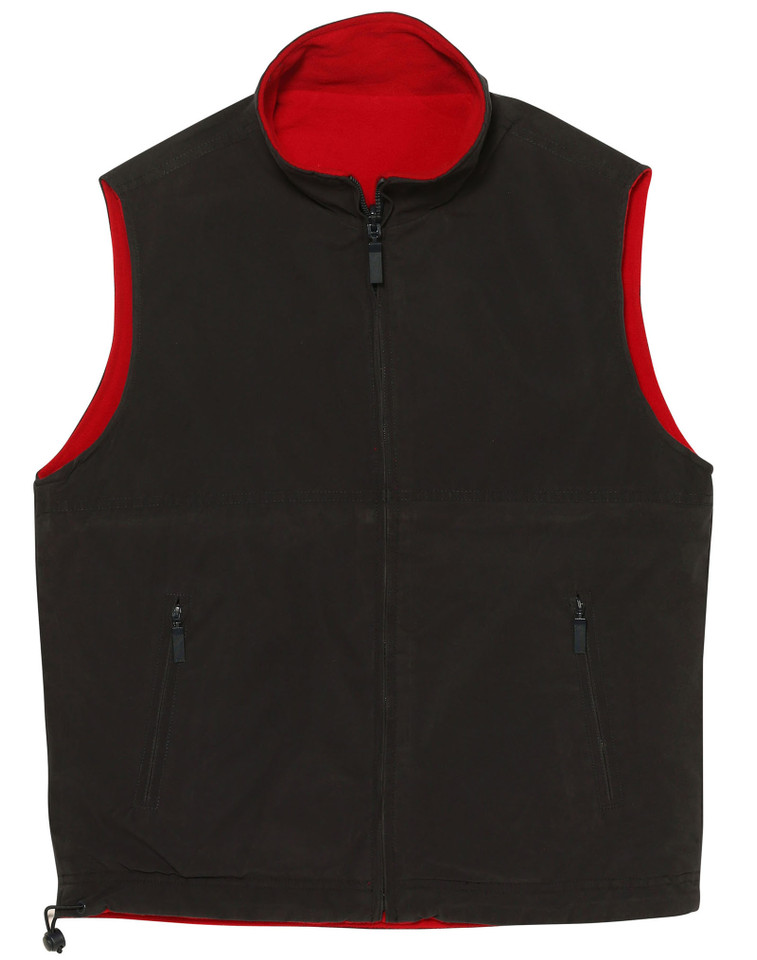 Black+Red | Unisex Wind/Cold Proof Polar Fleece Reversible Vest