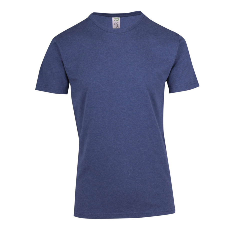 Denim marle mens crew neck t-shirt with modern fit and smooth flat front panel