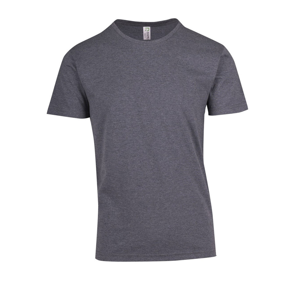 Charcoal marle men's crew neck t-shirt with modern fit and smooth flat front panel