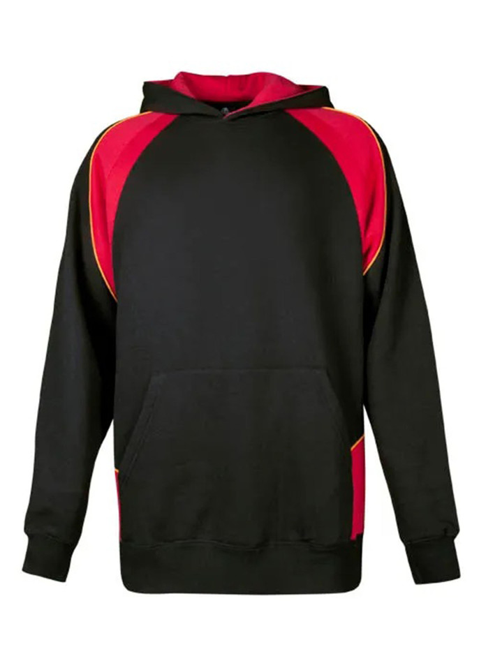 Black+Red+Gold | Kids Contrast Poly Cotton Hoodie Jumper