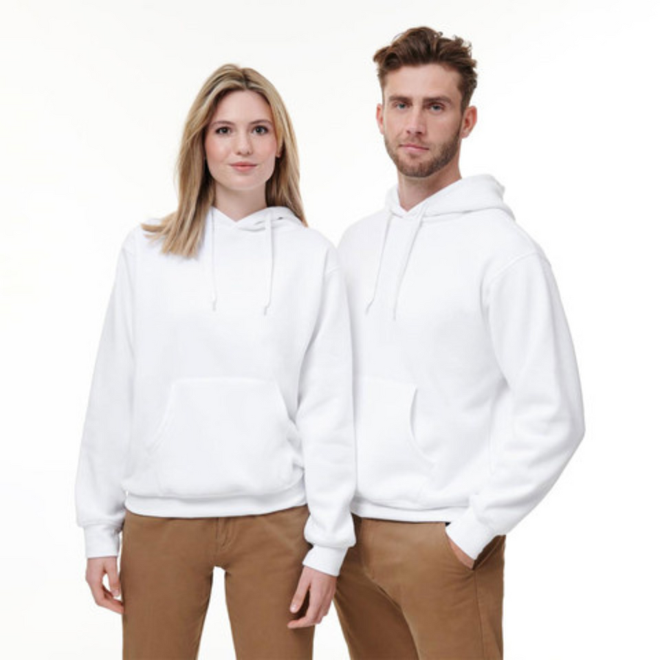 White | PRIMAL Unisex Fleecy Contrast Lining Hoodie Jumpers