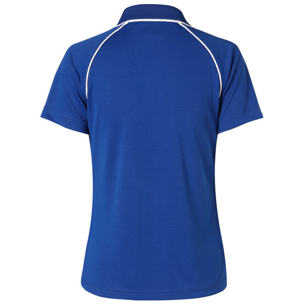 Royal+White Arlo Men's Cooldry Contrast Piping Raglan Polo Shirt, a moisture-wicking and quick-drying athletic top ideal for team uniforms, sports, or corporate wear.